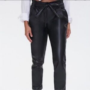Almost Famous faux leather paper bag waist pants Medium NWT